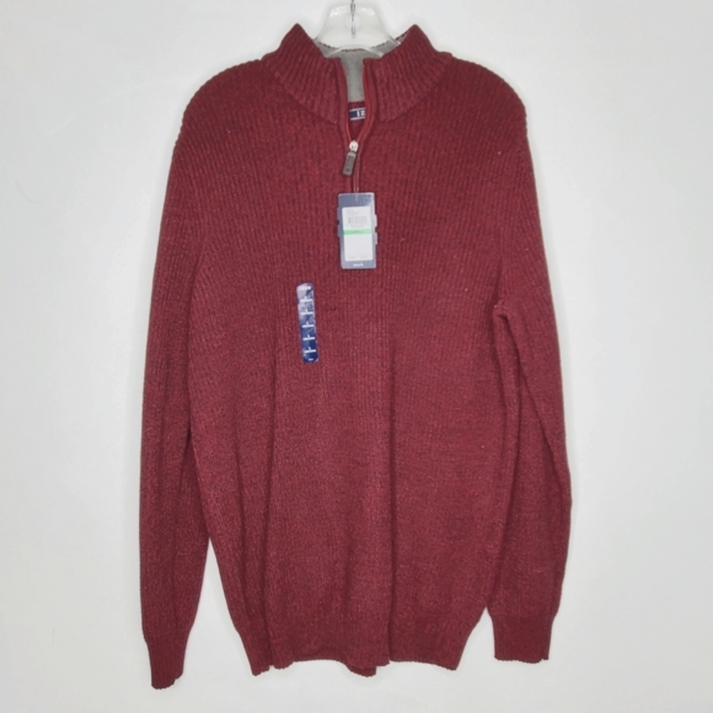 Izod Sweater large Men's New Biking Red Maroon